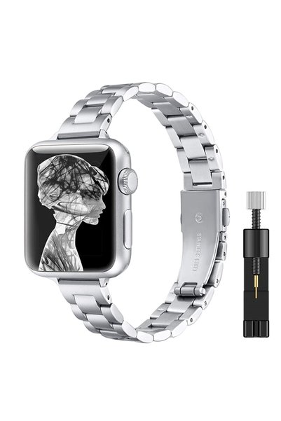 Choice3 42mm 44mm 45mm 49mm Silver and tool Slim Loop for Apple Watch Band 41...