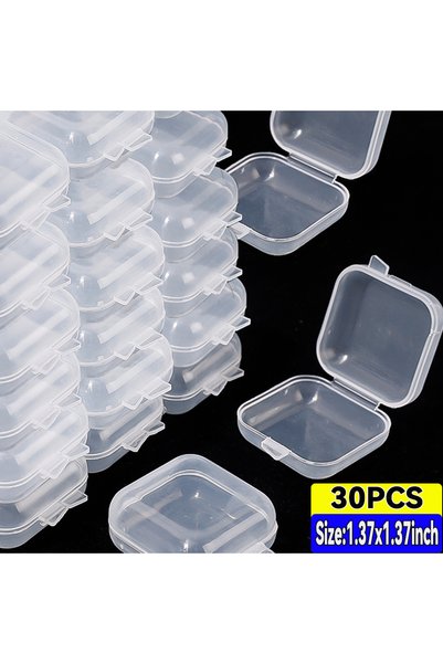 Choice 1.37x1.37inch 30pcs 10-100PCS Mini Storage Box Transparent Plastic Jew...