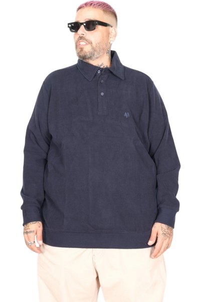 ModeXL Mode XL Men's Sweatshirt Polo Vnz Selanik 20440 Navy Blue