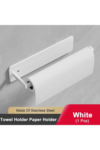Choice1 White Adhesive Toilet Paper Holder Stainless Steel Wall Mount Kitchen...