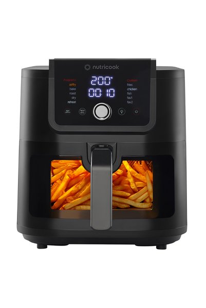 Nutricook Air Fryer Slim XXL 8L – 10 Cooking Programs, 1700W, Black, Ceramic ...