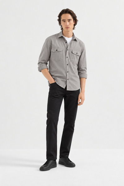 inpool Çift cep, kapaklı, standart-fit, Gabardin Gömlek