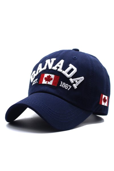 Choice4 Adjustable Navy Blue Adjustable CANAD Maple Leaf Embroidered Baseball...