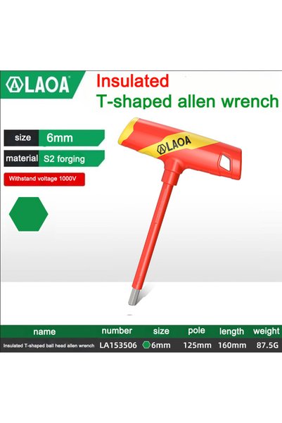 Choice12 H6mm LA153506 LAOA Multifunctional Insulated T-Shaped Flat Head Alle...