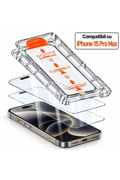 Flippy Folie de Protectie Ecran, Flippy, pentru iPhone 15 Pro Max, Sticla Sec...