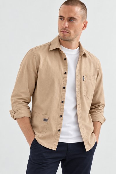 inpool Cep detaylı, mevsimlik, standart-fit, gabardin gömlek