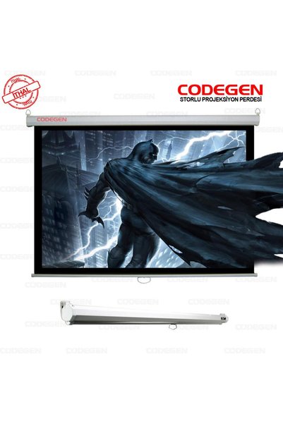 CODEGEN AX-20 200x200 cm Storlu Manuel Projeksiyon Perdesi (Arkası Siyah Fonlu)
