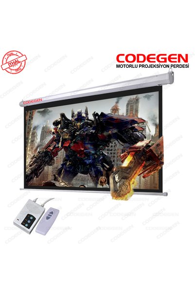 CODEGEN EX-24 240x200 cm Motorlu Elektrikli Uzaktan Kumandalı Projeksiyon Perdesi (Arkası Siyah Fonlu)