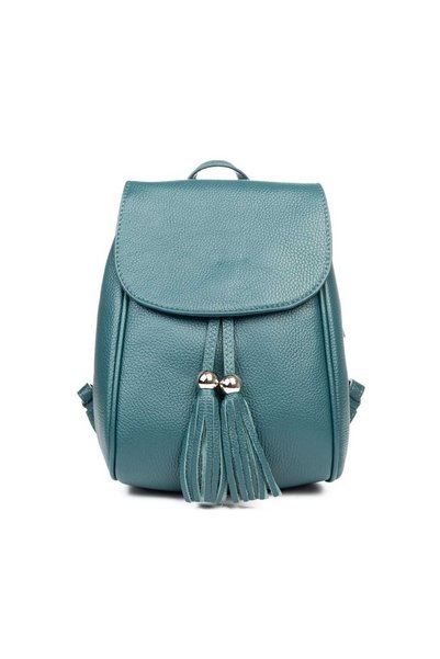 TORO NERO Rucsac de damă din piele naturală, verde petrol Cris