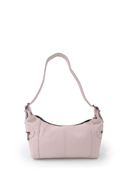 Rosso Collina Γυναικεία τσάντα ώμου από γνήσιο δέρμα Pisa Model Powder Pink Π...