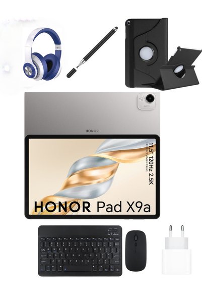 HONOR Pad X9A 8gb 256GB Wi-Fi 11.5 Inç IPS Uzay Gri Tablet - +KILIF+KLAVY+MOUSE+WİRELEES KULAKLIK (HEDİYE KALEM)