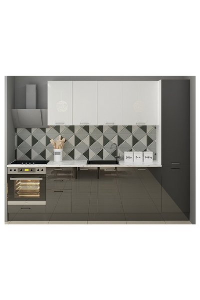 Fly Mutfak ve Banyo 240 cm Füme HG Mutfak Ankastre Modüllü