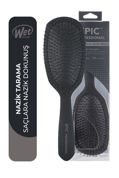 Wet Brush Pro Epic Deluxe Detangler Dolaşık Açıcı Saç Fırçası Siyah