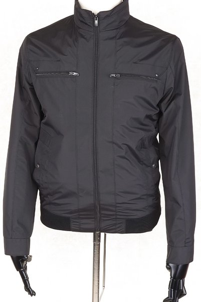 Jan Carlucci Slimfit Black Summer Thin Coat with Elastic Waist