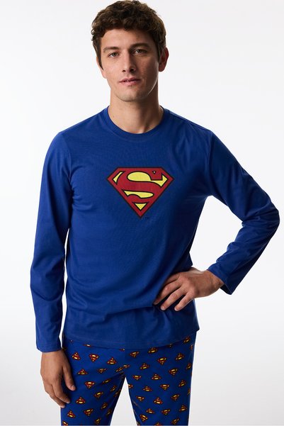 Penti Erkek Superman Ekoseli Pantolon Uzun Kollu Pijama Takımı