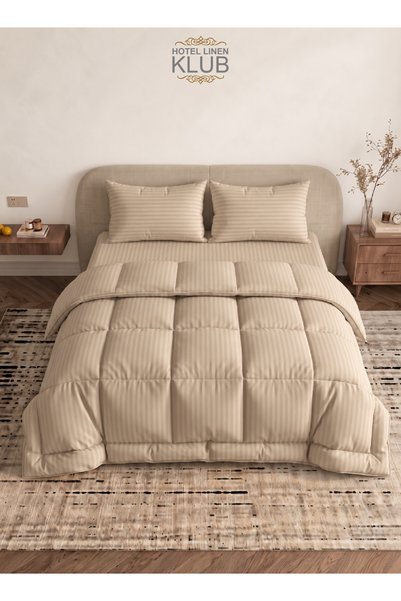 Hotel Linen Klub Stripe Comforter Set- Ultra Soft Brushed Microfiber Fabric, ...
