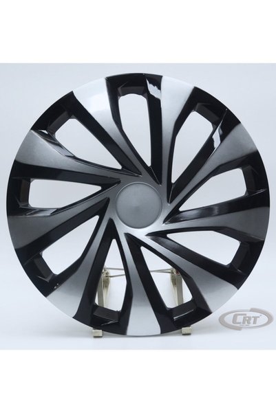 OTOCİRİT Jant Kapağı Siyah-gri Kırılmaz 15" Universal Model (amblem Hediyeli) (1 Adet)