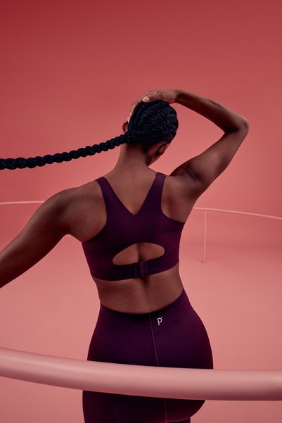 Penti Bordo Stretch360 Orta Destek Çapraz Sırt Detaylı Kaydırmaz Askılı Cross Back Spor Sütyeni