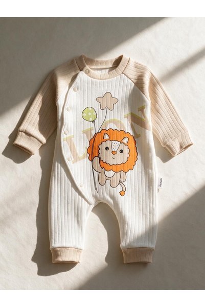 mandalinsbaby Lion Aslan Printed Baby Boy Jumpsuit