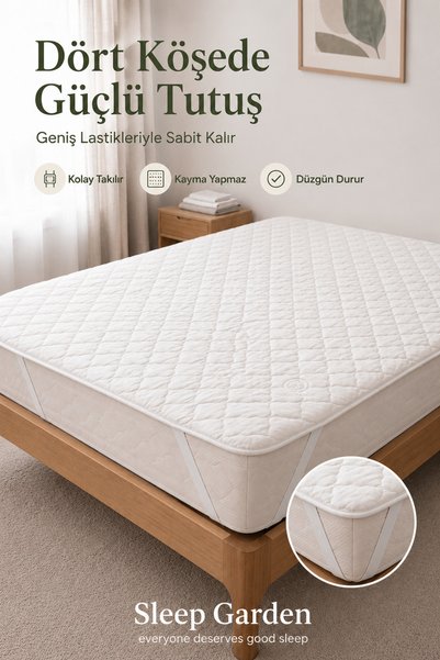Sleep Garden Protector de saltea elastic pentru colț, matlasat, 100% bumbac
