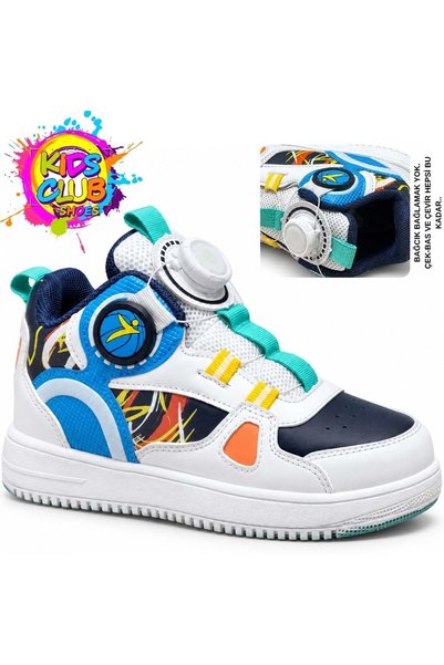 KCMN Cool Terry High-Top Smart Lace-Up Orthopedic Children's Sports Shoes Green