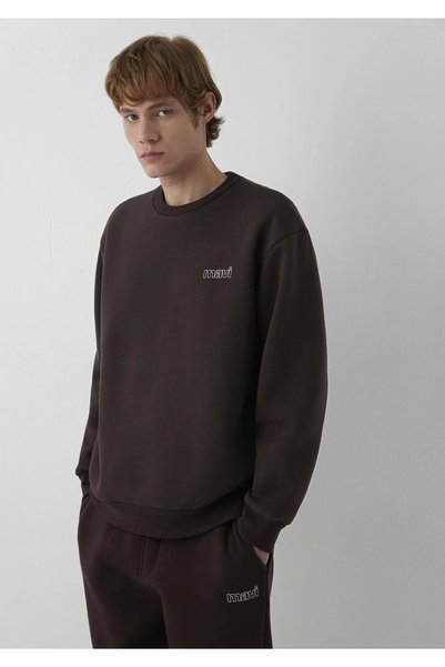 Mavi M0S10379 Logo Printed Sweatshirt Men's Sweatshirt Brown
