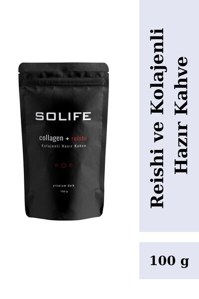 SOLIFE Reishi Mantarı Özlü Kolajenli Hazır Kahve Premium Dark 100 G