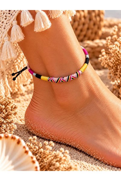 Klotho Design Multicolored Knitted Children's Anklet