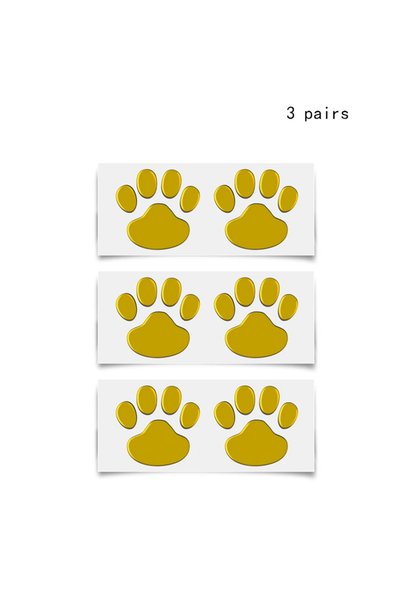 Choice11 Golden 3pairs Car Stickers Creative Decals Paw 3D Animal Dog Cat Foo...