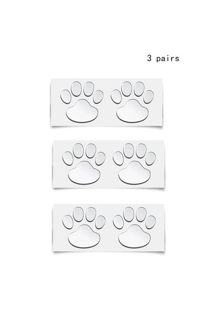 Choice Silver 3pairs Car Stickers Creative Decals Paw 3D Animal Dog Cat Foot ...