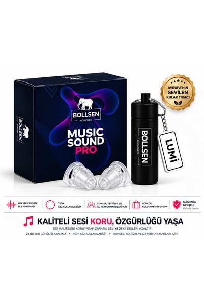 BOLLSEN MusicSoundPro Kulak Tıkaçları Konser Festival Parti İçin 24 dB SNR Gü...