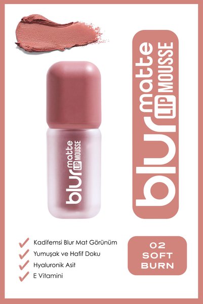 Golden Rose Blur Matte Lip Mousse - 02 Soft Burn - Kadifemsi Mat Likit Ruj