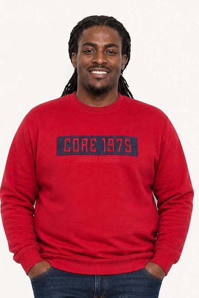 Starbattal قميص رجالي كبير الحجم برقبة دائرية 3ip Sweat Core 1975 24209 أحمر ...