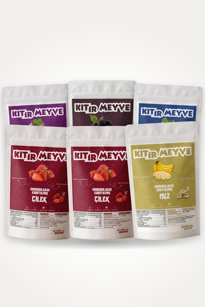 Kıtır Meyve Freeze Dried Karışık Meyve Kutusu 6'lı (Çilek, Muz, İncir, Böğürt...
