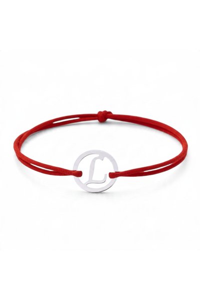 OEM Brățară cu șnur și inițiala „L” 8mm AG925 – șnur reglabil