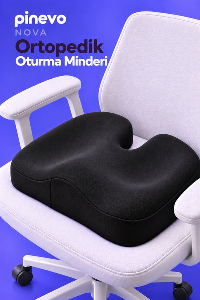 NOVA Coccyx Visco Oturma Minderi Ergonomik Ofis ve Araç Koltuk Minderi 44x36x7 cm
