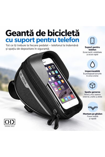 ORIGINAL DEALS Waterproof Bicycle Handlebar Bag with Phone Holder up to 16 cm...