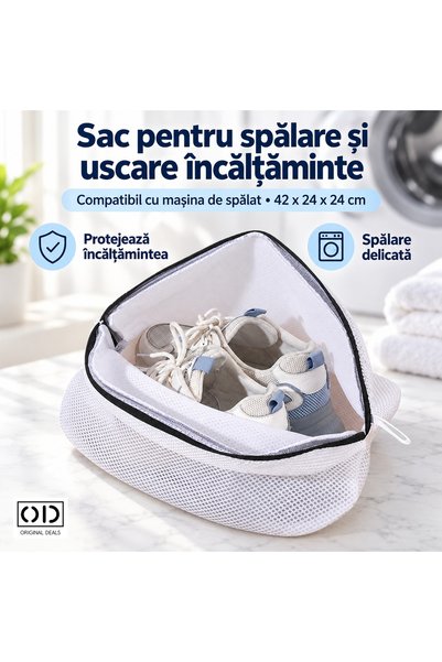 ORIGINAL DEALS Sac pentru spălarea încălțămintei cu fermoar, din poliester al...