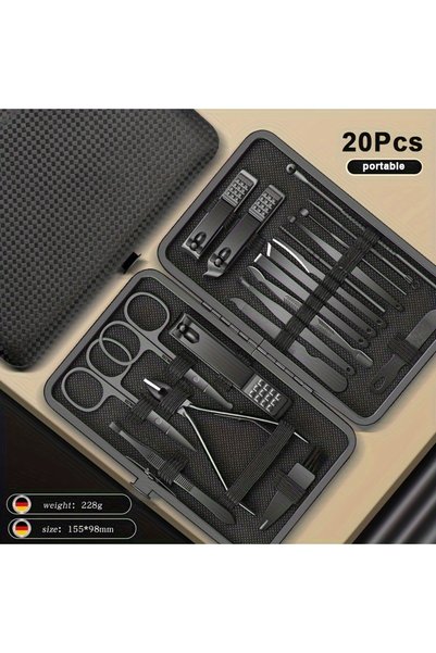 Choice Black 20 in 1 8/12/15/20/24 pcs Manicure Cutters Nail Clipper Set Hous...