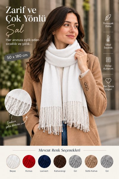 kemal savin Soft Textured Wool Shawl,Shawl,Scarf,Knee Cover,Tassel Shawl