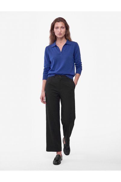 Koton Normal Bel Yan Cepli Düğmeli Straight Fit Kumaş Pantolon