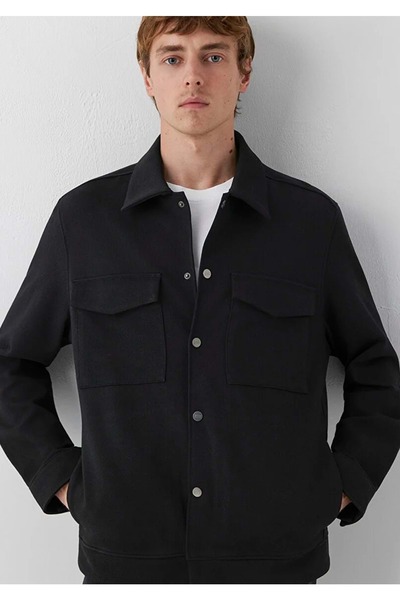 Mavi M0212074 Two-Pocket Snap Button Shirt Men's Shirt Black