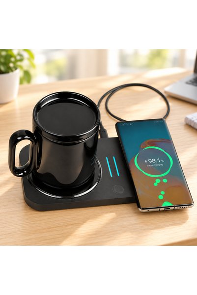 MACASORE Încărcător Wireless HC809 cu Funcție de Menținere Caldă a Băuturilor + Cană Ceramică