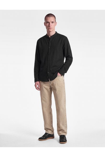 Koton Regular Fit Cotton Buttoned Court Collar Long Sleeve Shirt