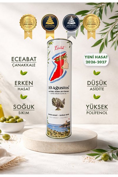 10 Ağustos Natürel Sızma Zeytinyağı (750ml) Yeni Hasat