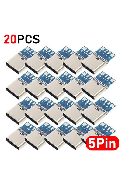 Choice11 موصل USB 3.1 نوع C بـ 5/6 دبابيس، 20X-5Pin، 20/10/1 قطعة، مقبس أنثى/...