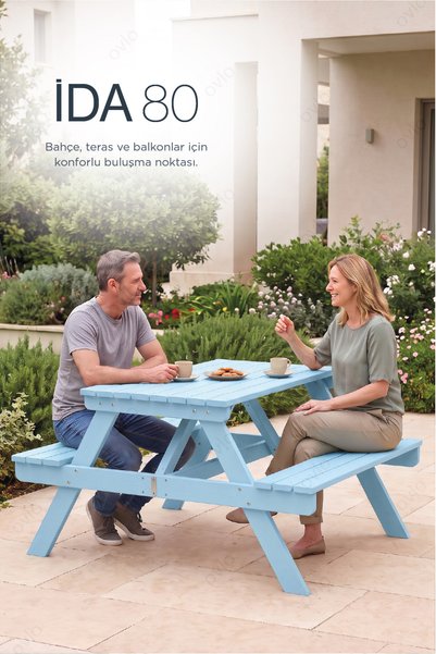 Smart Legs Bahçe Piknik Masası İDA 80 2 Kişilik Doğal Ve Kullanışlı Tasarım
