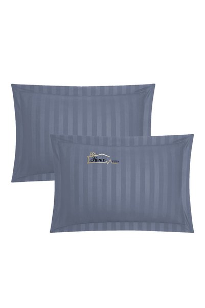 HomePuls Set 2 Fețe de pernă 50x70 cm Damasc Bumbac 100% dunga 1 cm și tiv cu...