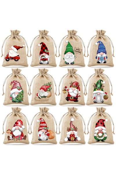 choice2 Other Other 12pcs 12pcs Set 13*18cm New Christmas Linen Drawstring Gi...