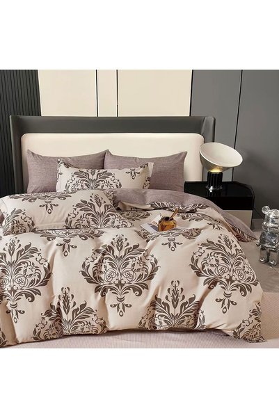 Ralex Lenjerie de pat dublu king size Percale imprimat Bumbac 100% 6 piese ce...